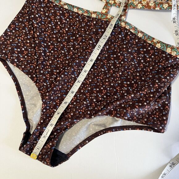 Zimmermann Sz 2 (6/8) Floral Swimsuit One Piece Cutout Halter Bikini - Picture 7 of 10